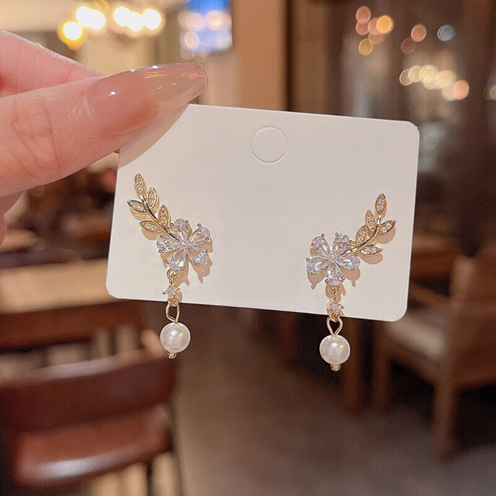Petite Bloom Rhinestone Cascade Earring - Salty Accessories