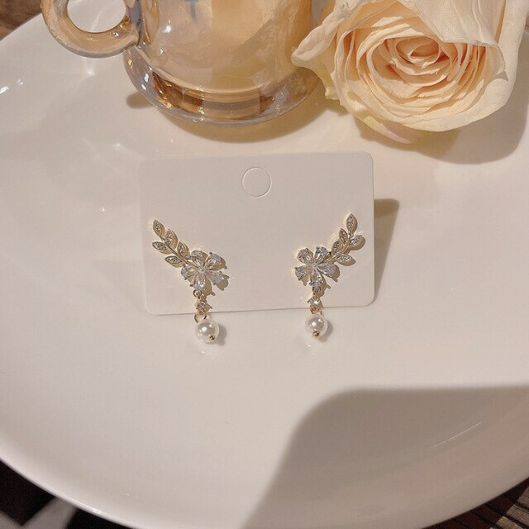Petite Bloom Rhinestone Cascade Earring - Salty Accessories