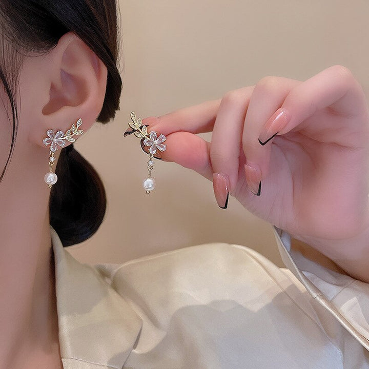Petite Bloom Rhinestone Cascade Earring - Salty Accessories