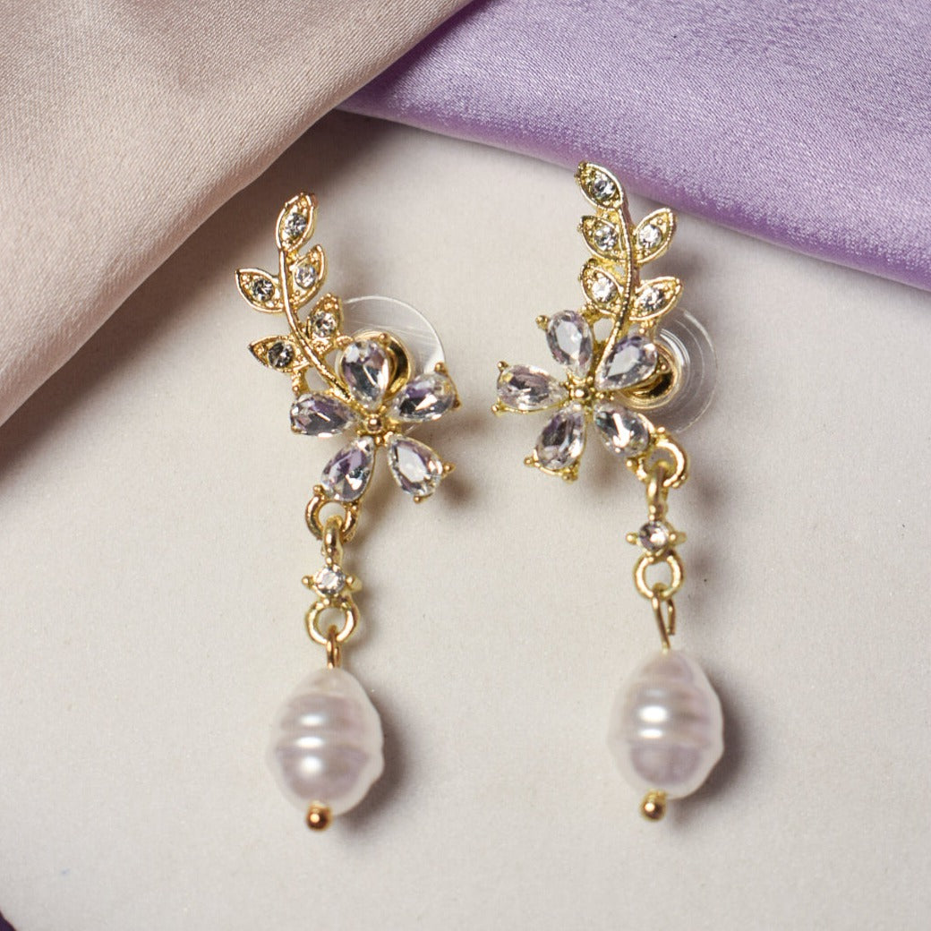 Petite Bloom Rhinestone Cascade Earring - Salty Accessories
