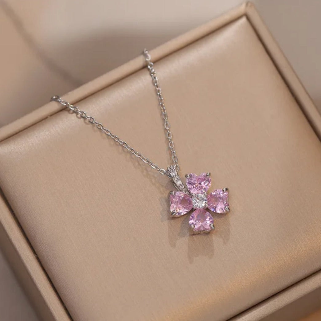 Petite Blossom Crystal Necklace - Salty Accessories