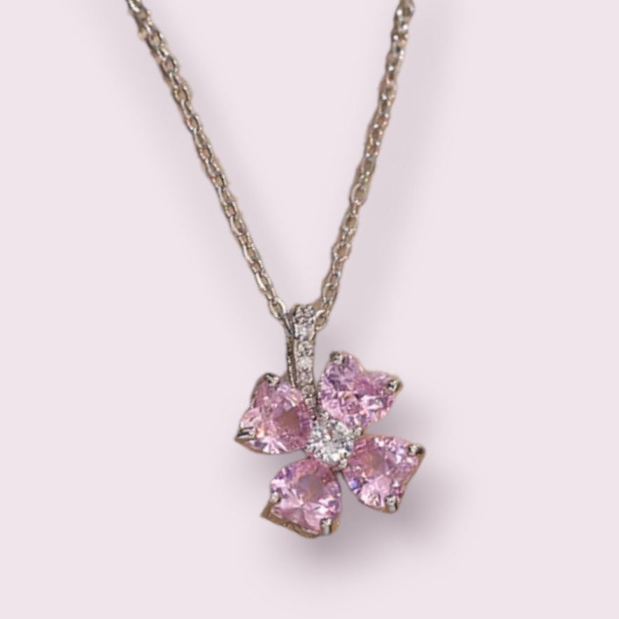 Petite Blossom Crystal Necklace Salty