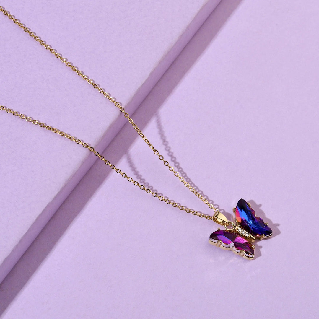 Pink Sapphire Butterfly Necklace | Salty
