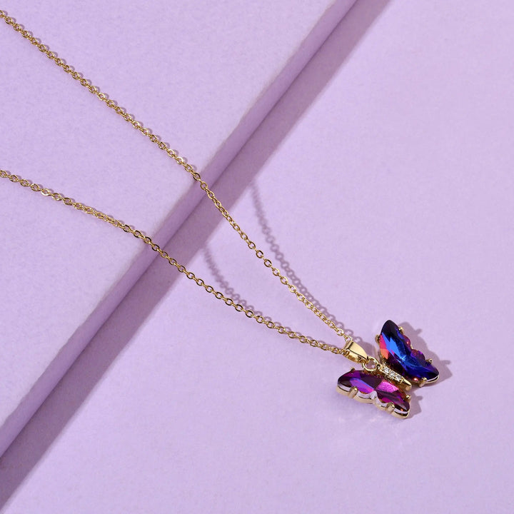 Pink Sapphire Butterfly Necklace | Salty
