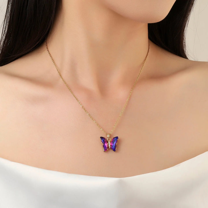 Pink Sapphire Butterfly Necklace | Salty