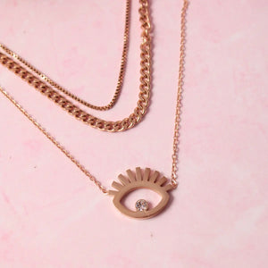 Evil Eye Golden Layered Necklace - Salty Accessories