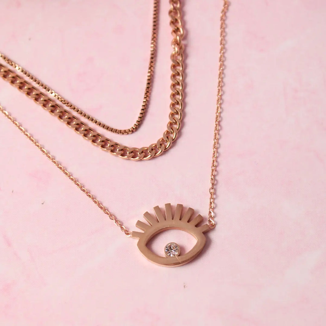 Evil Eye Golden Layered Necklace - Salty Accessories
