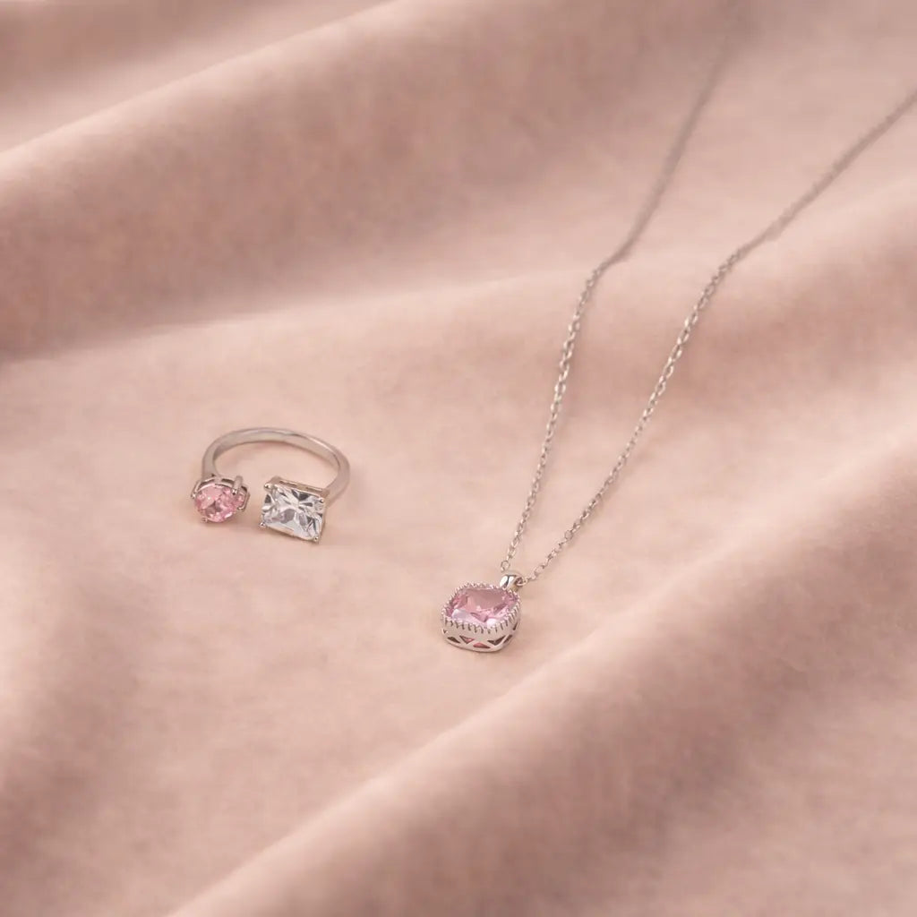 Pink Silver Soul Jewellery Set | Salty