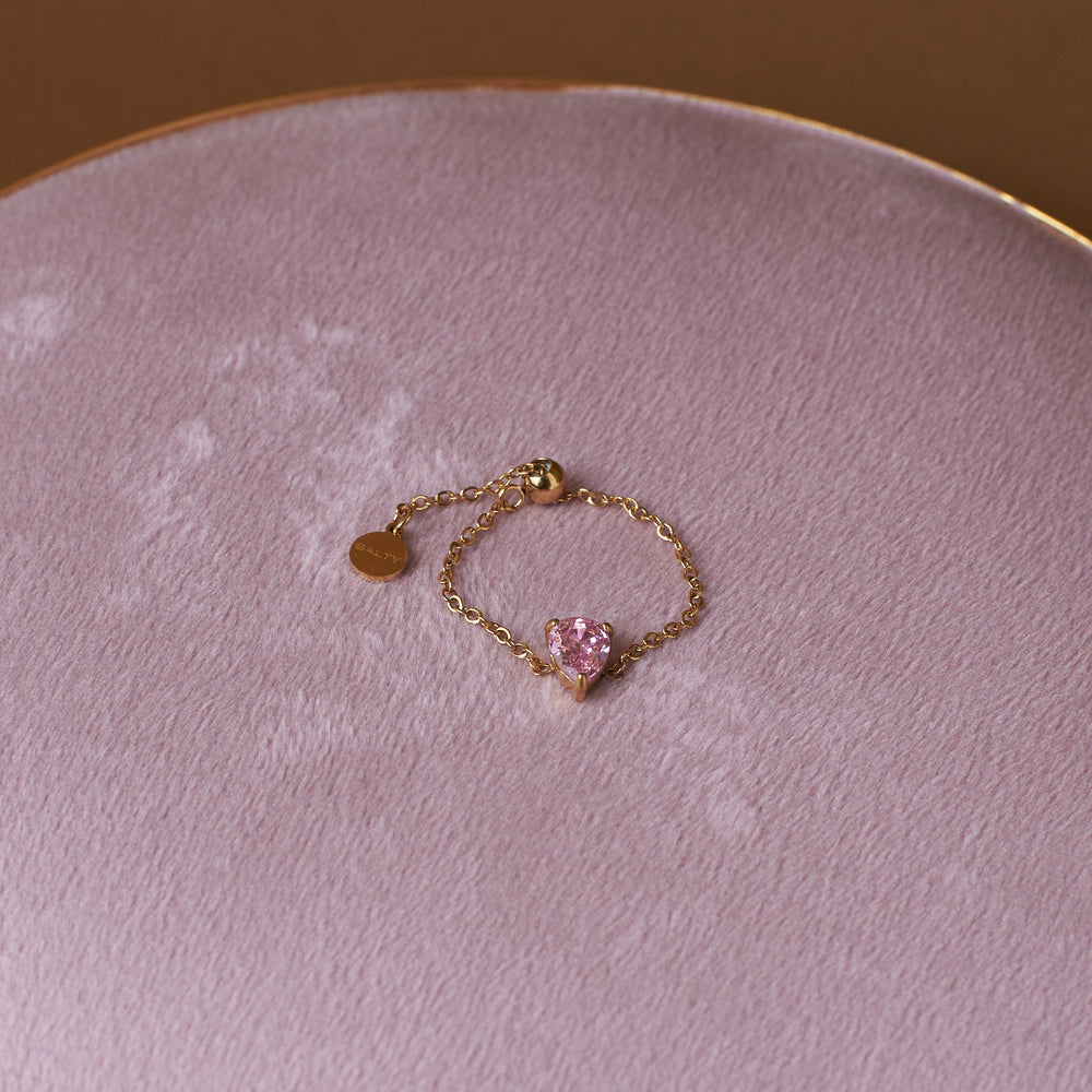 Pink Amethyst Self-Love Chain Ring Salty