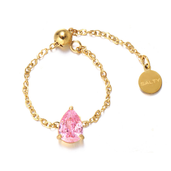Pink Amethyst Self-Love Chain Ring