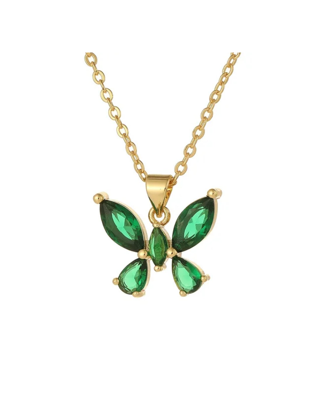 Emerald Flutter Butterfly Necklace - Salty Accessories