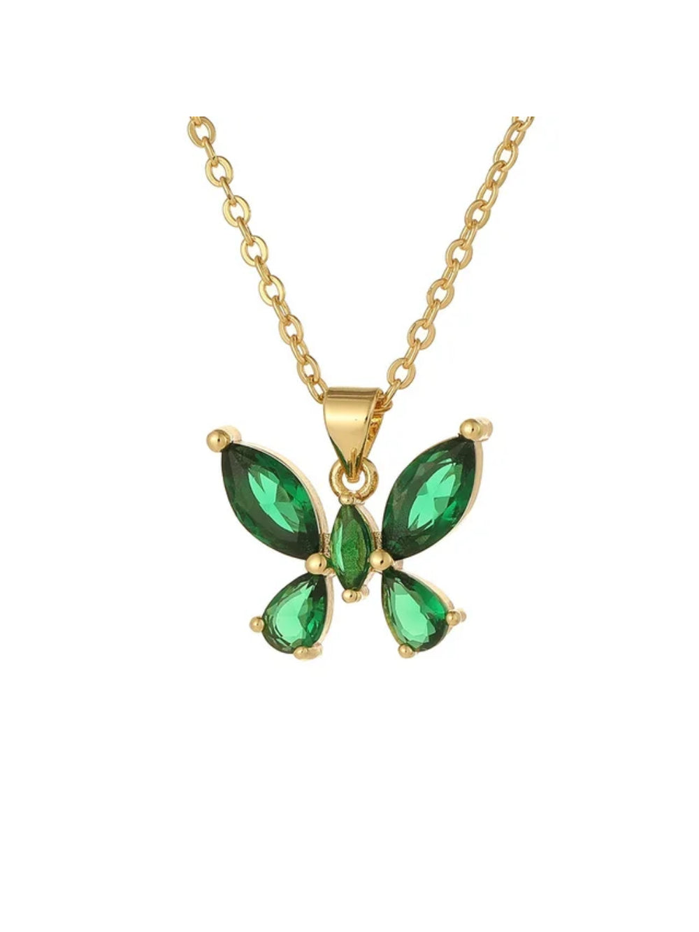 Emerald Flutter Butterfly Necklace Salty