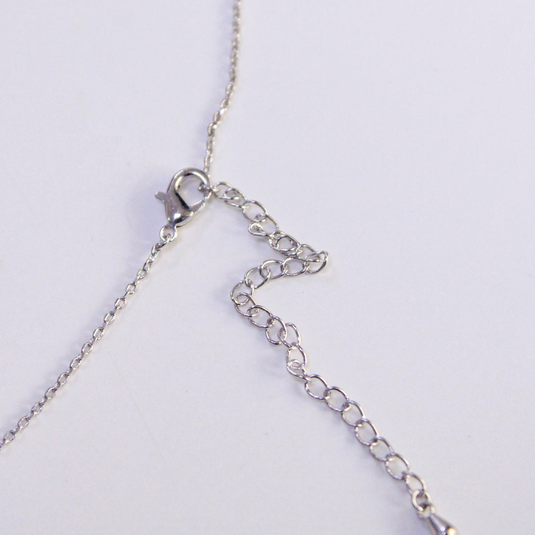 Pink Crystal Heart & Bow Necklace - Salty Accessories