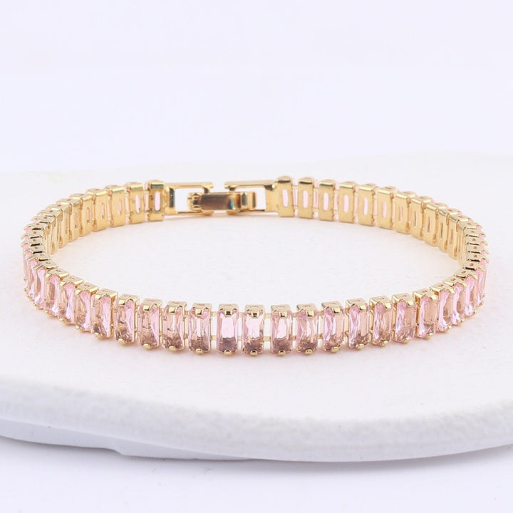 Pink Hue Diamond Tennis Bracelet