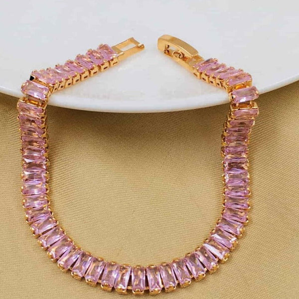 Pink Hue Diamond Tennis Bracelet