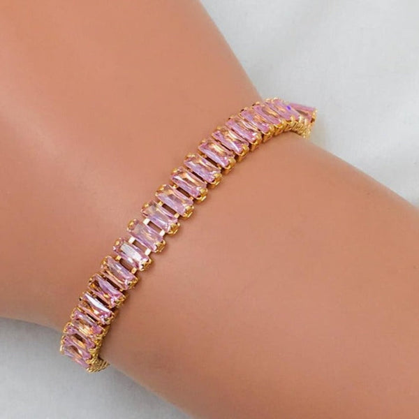 Pink Hue Diamond Tennis Bracelet