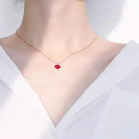 Pink Lips Gold Charm Necklace - Salty Accessories