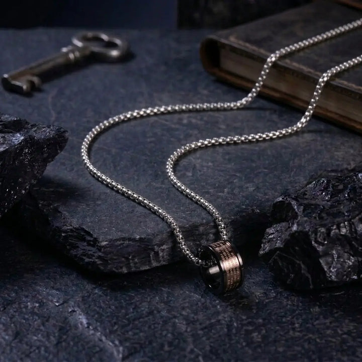 Platinum Shadow Mens Bracelet & Chain Combo | Salty