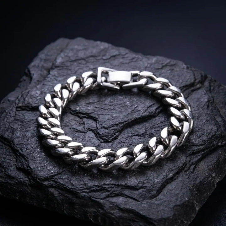 Platinum Shadow Mens Bracelet & Chain Combo | Salty