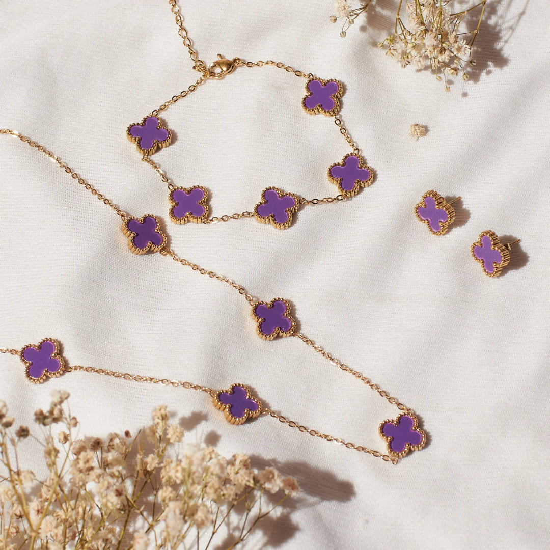 Plum Clover Affair Jewellery Set - Salty Accessories