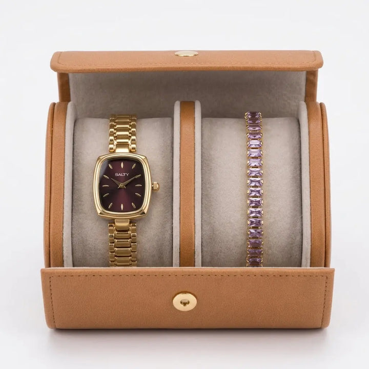 Plum Glow Watch Bracelet Stack | Salty