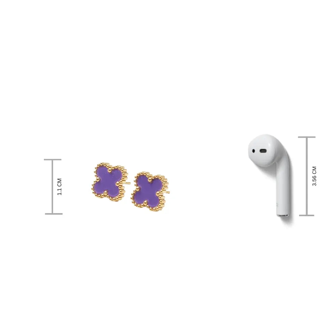 Plum Lucky Clover Studs - Salty Accessories