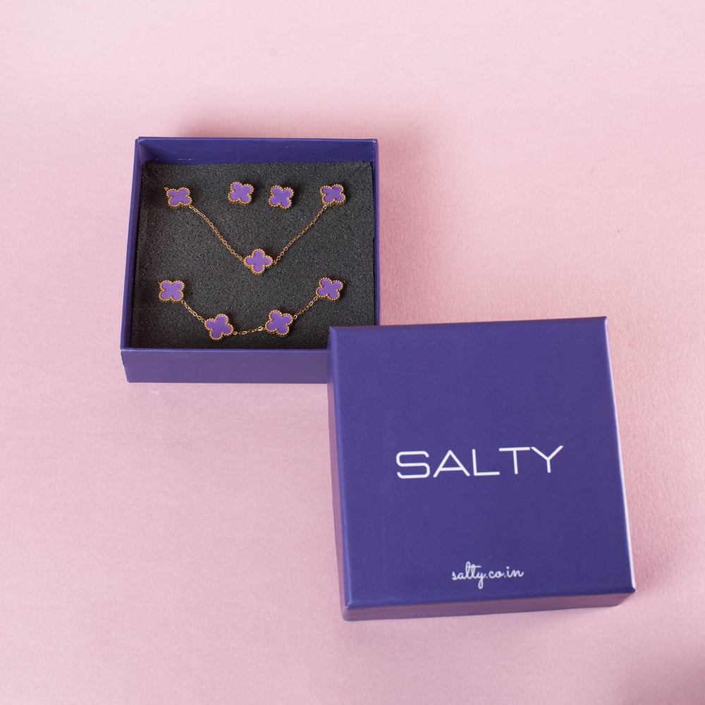 Plum Clover Affair Jewellery Set Salty