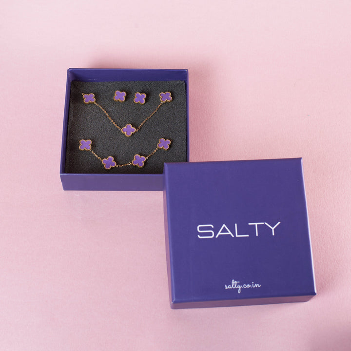 Plum Clover Affair Jewellery Set