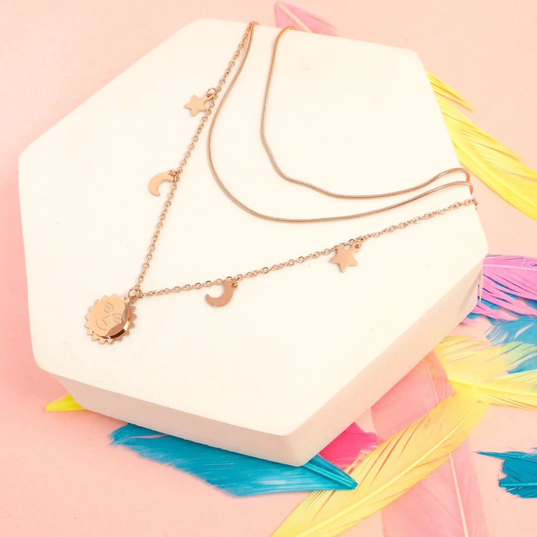Prettiest Of All Layered Necklace - Stainless Steel - Salty Accessories