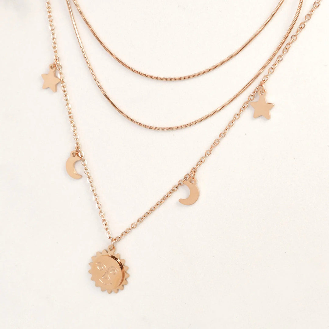 Prettiest Of All Layered Necklace - Stainless Steel - Salty Accessories