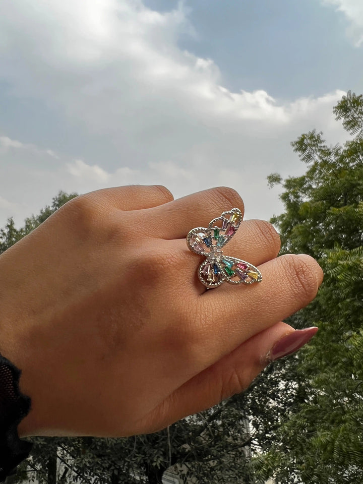 Pretty Silver Butterwings ring - Salty Accessories