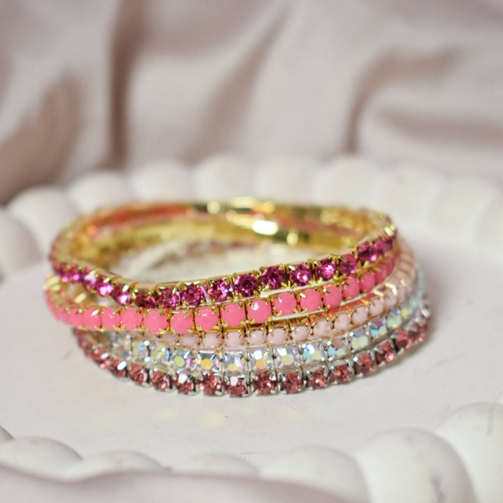 Pretty in Pink Stackable Bands (Set of 5) Salty