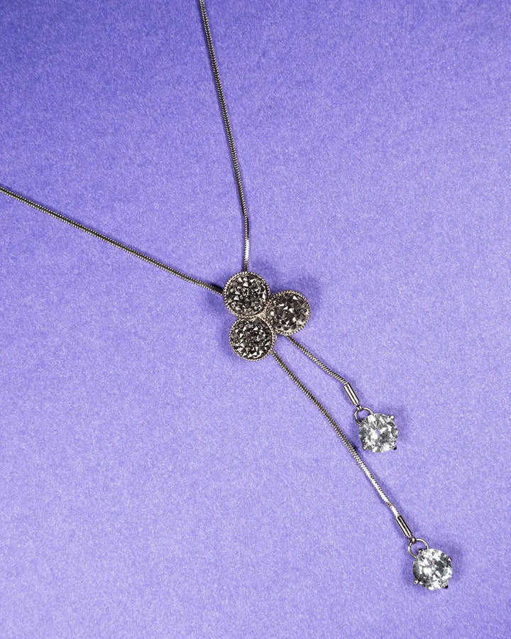 Pull through crystal Necklace - Salty Accessories