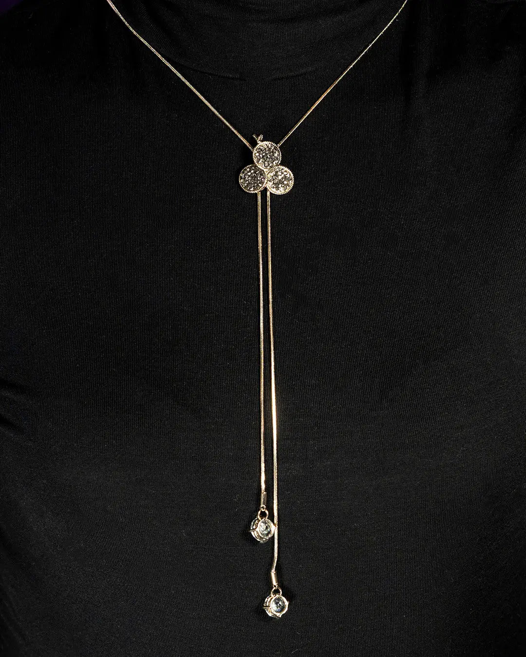 Pull through crystal Necklace - Salty Accessories