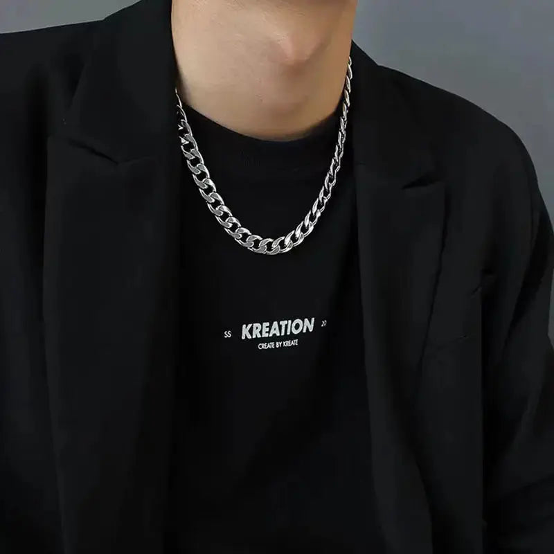 Punk Silver Thick Chain