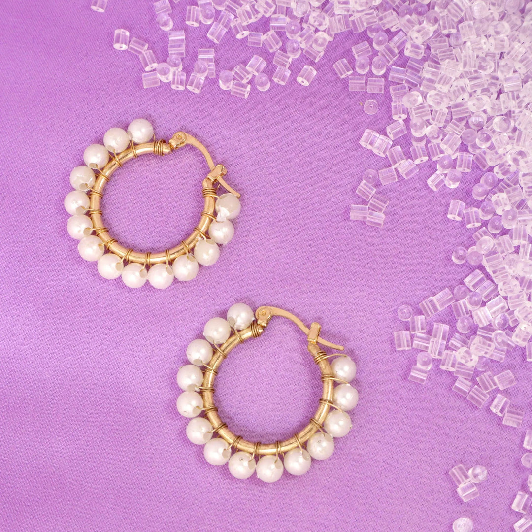Pure Pearls Hoops