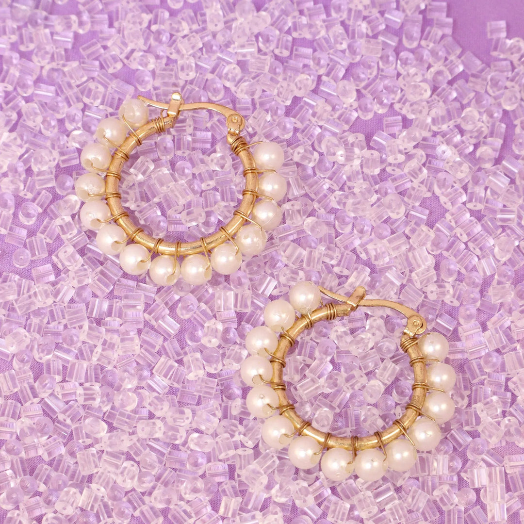 Pure Pearls Hoops