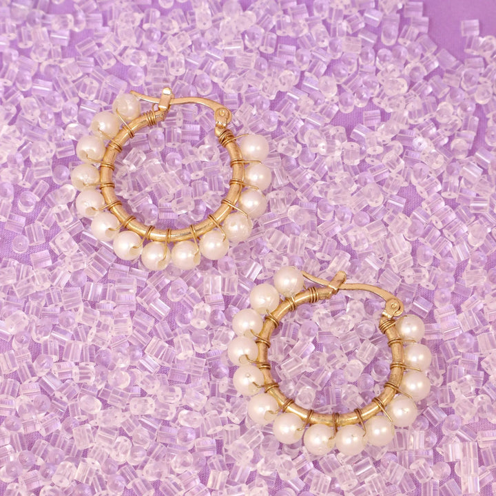 Pure Pearls Hoops