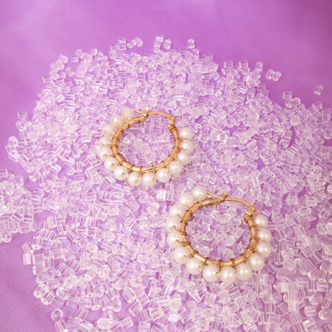 Pure Pearls Hoops