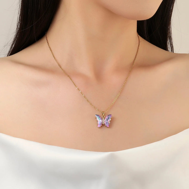 Purple Sapphire Butterfly Necklace | Salty