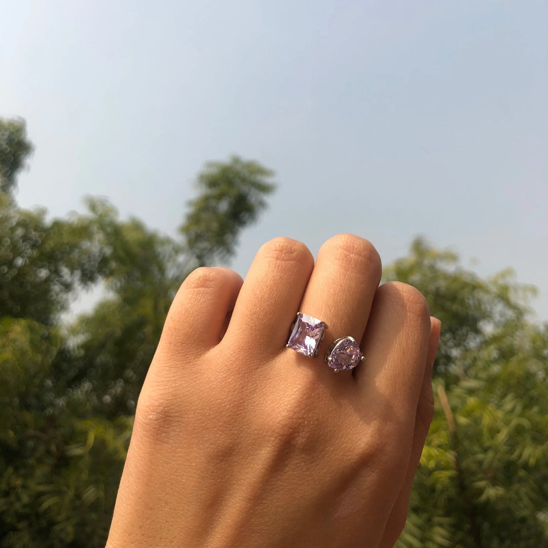 Purple Sapphire Diamond Ring - Salty Accessories