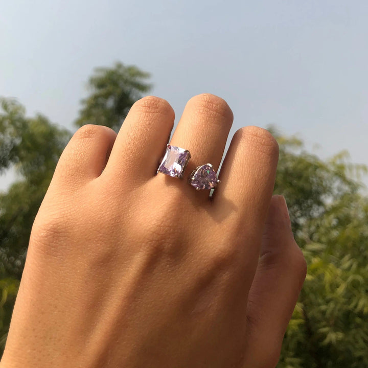 Purple Sapphire Diamond Ring - Salty Accessories