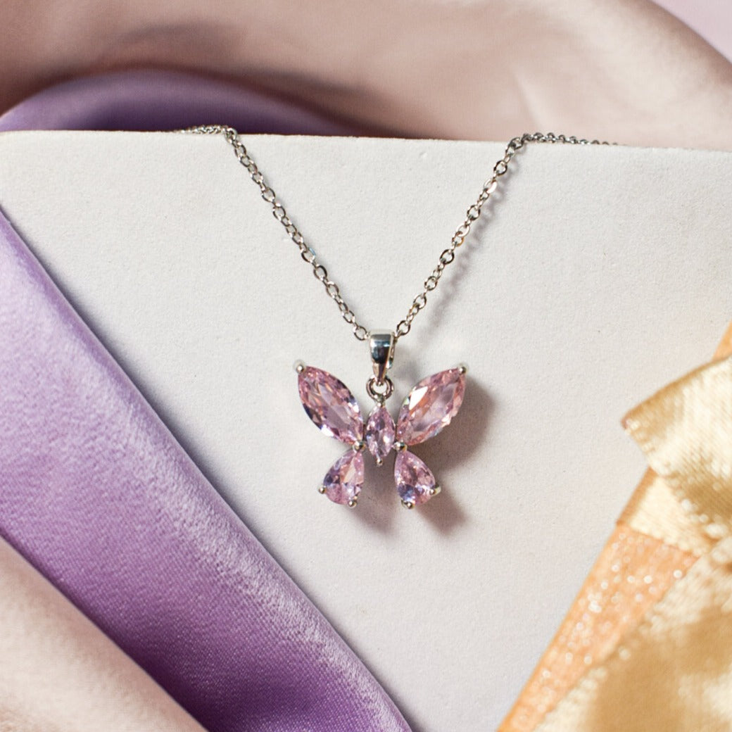 Purple Haze Flutter Butterfly Necklace Salty