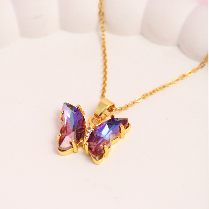 Purple Sapphire Butterfly Necklace