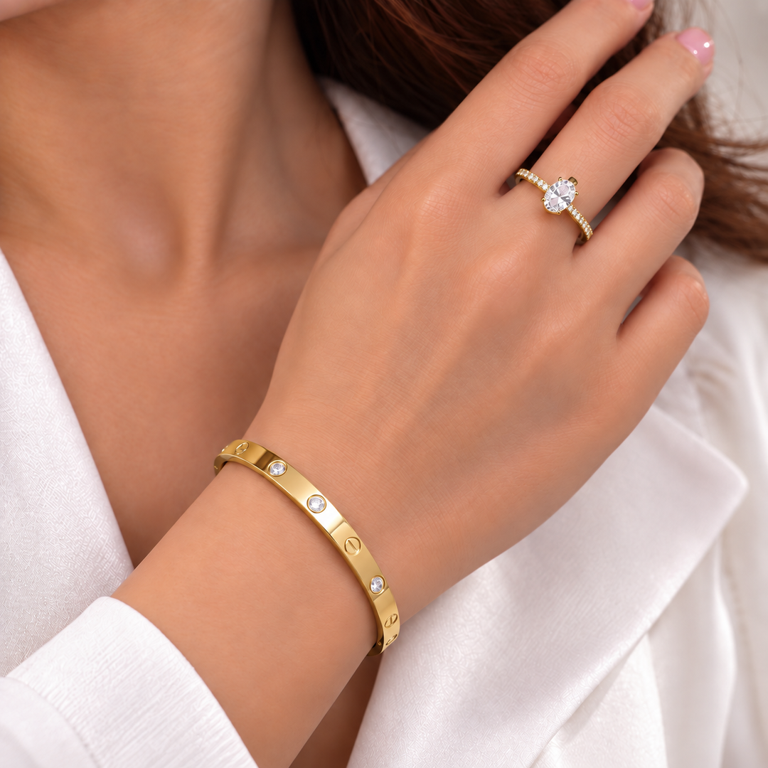 Nifty Bloom Ring And Bracelet Set