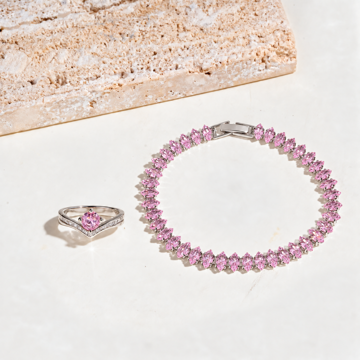 Shimmery Magic Ring And Bracelet Set