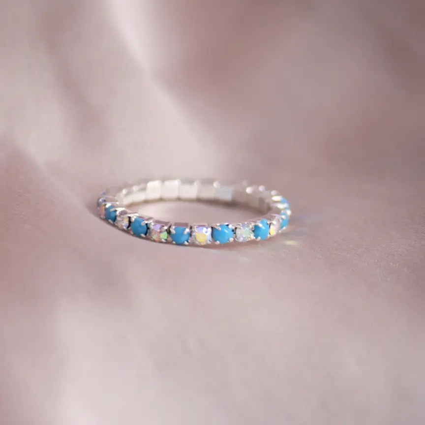 Topaz Crsytal - Stretchable Ring (Set of 2) - Salty Accessories