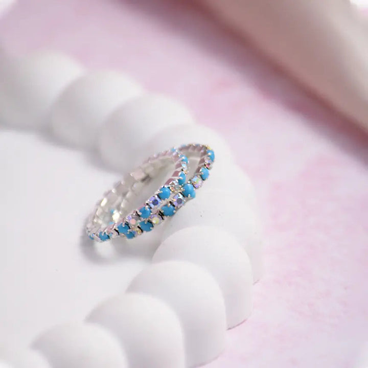 Topaz Crsytal - Stretchable Ring (Set of 2) - Salty Accessories