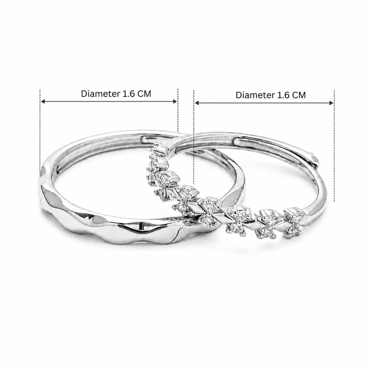 Silver Echo Him &amp; Her Ring