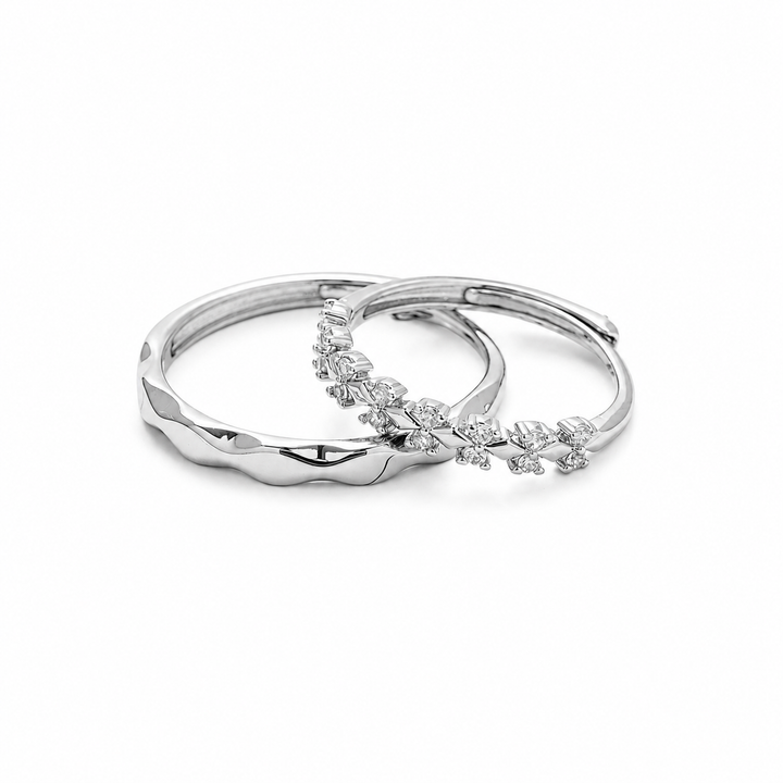 Silver Echo Him &amp; Her Ring